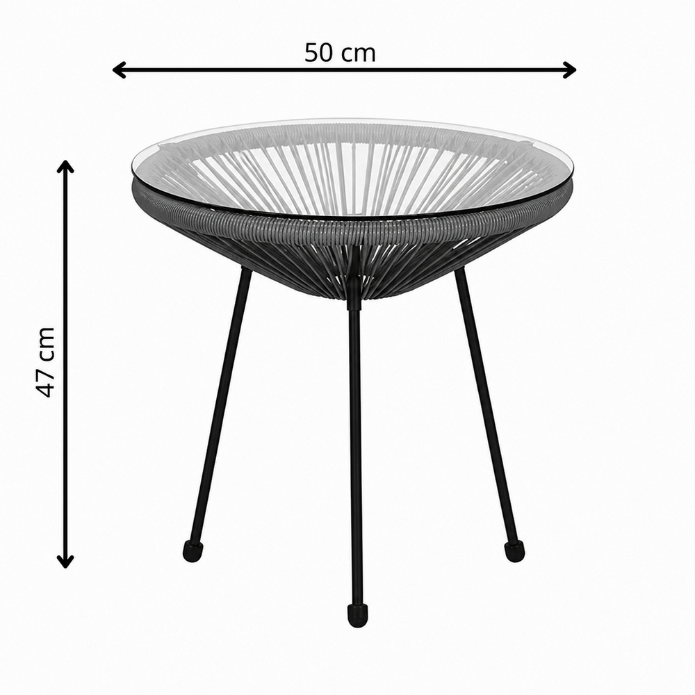 Záhradný stôl 50 cm, šedý SPRINGOS LOA GF0091