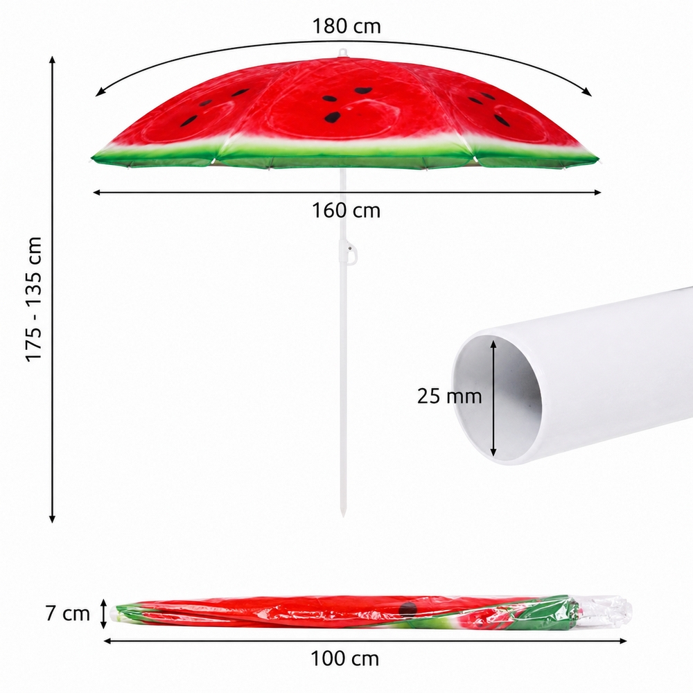 Záhradný slnečník 140 cm SPRINGOS VIVA BU0025 zelený
