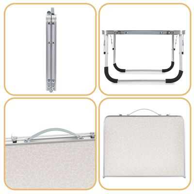 Kempingový stolík 90x60x70cm SPRINGOS CS0136 biely
