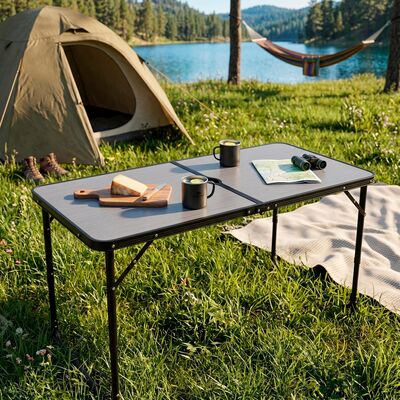 Kempingový stolík 90x60x70cm SPRINGOS CS0136 biely