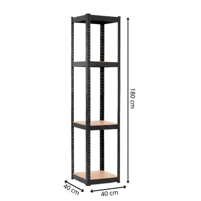 Kovový regál 200x120x40 cm 5 políc SPRINGOS HA5284 čierny