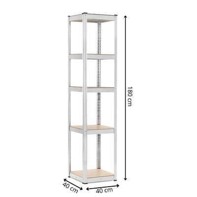 Kovový regál 200x120x40 cm 5 políc SPRINGOS HA5284 čierny