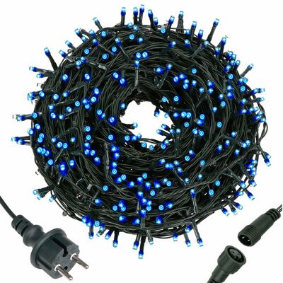 LED svetelná reťaz - 34,5m 500LED 8-funkcií IP20 modrá