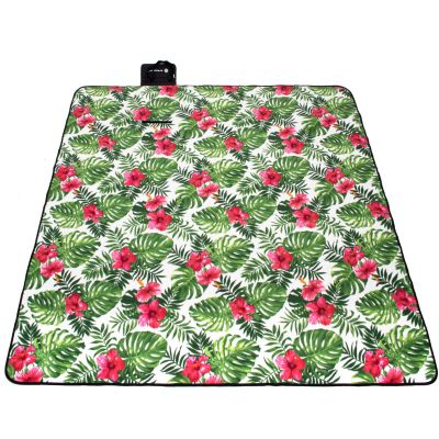 Pikniková deka 200x200 cm SPRINGOS PM041 zelená s listami