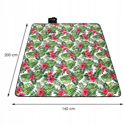 Pikniková deka 200x200 cm SPRINGOS PM041 zelená s listami