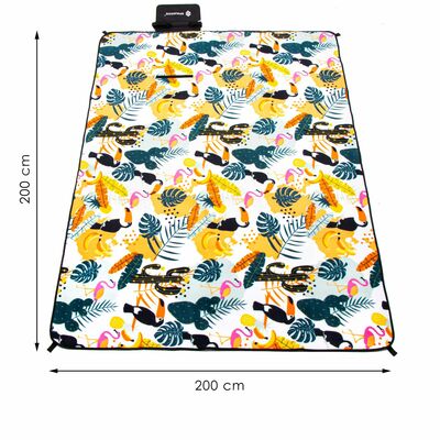 Pikniková deka 200x200 cm SPRINGOS PM041 zelená s listami