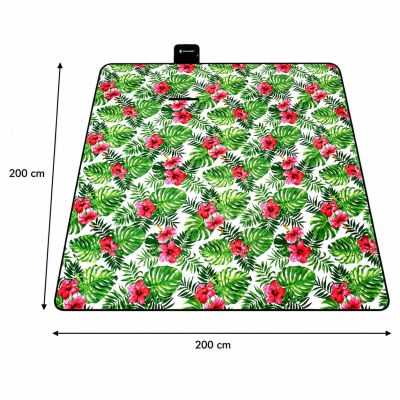 Pikniková deka 200x200 cm SPRINGOS PM041 zelená s listami
