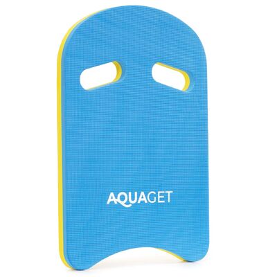 Plavecká doska s úchytmi 43x28x3 cm AQUAGET AQ0059 modro-žltá