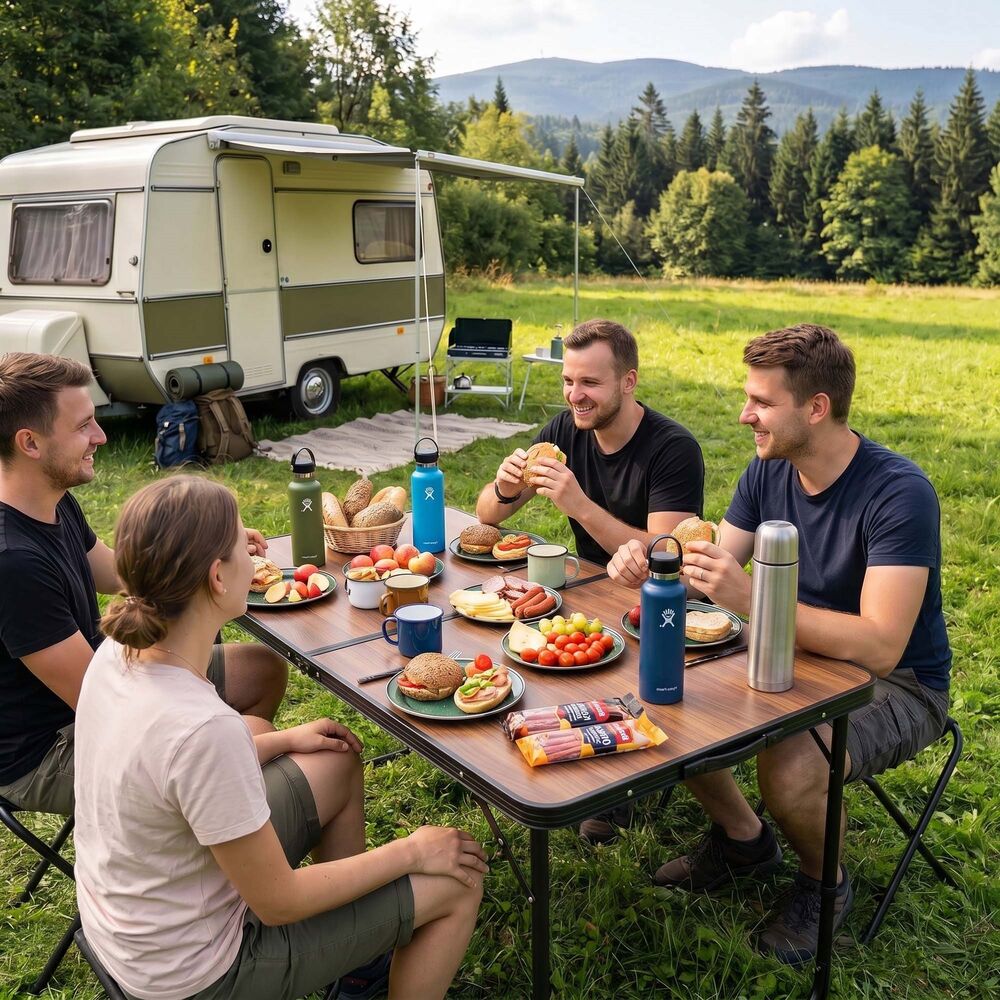 Turistická sada kempingový stolík + stolička SPRINGOS CS0165 sivá