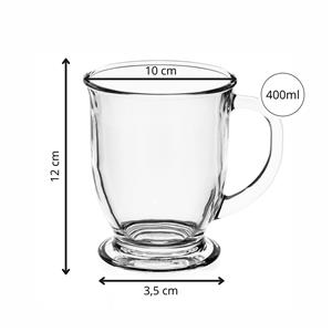 Sklenené hrnčeky na kávu 400 ml 6ks SPRINGOS KI0186 číre