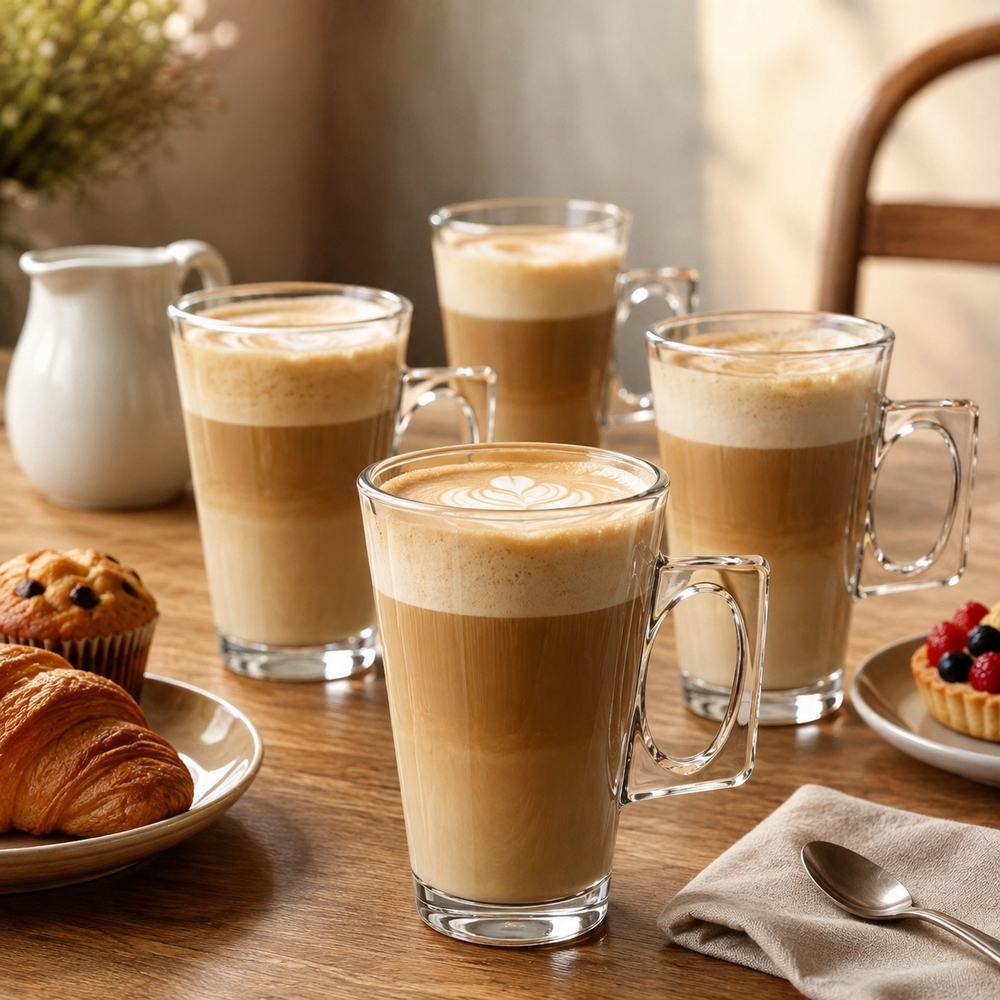 Pohár na latte 255 ml 6ks SPRINGOS KI0183 číre