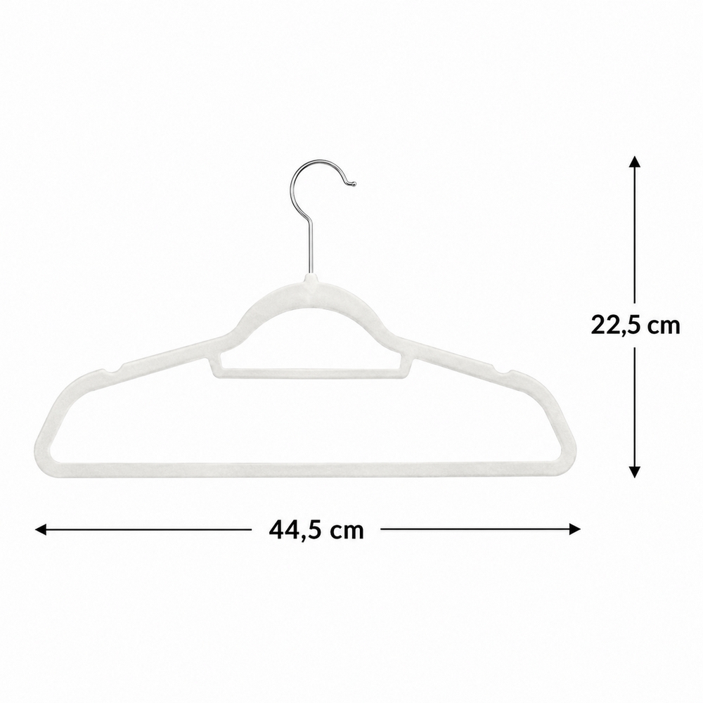 Zamatové ramienka na oblečenie 43,5 cm SPRINGOS HG0042 3ks šedá