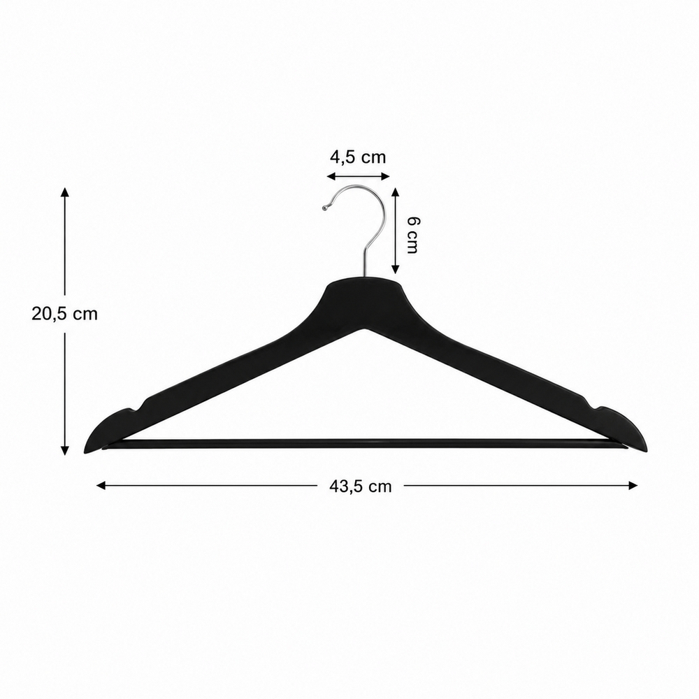 Drevené ramienka na oblečenie 42,5 cm SPRINGOS HG0057 20ks prírodné