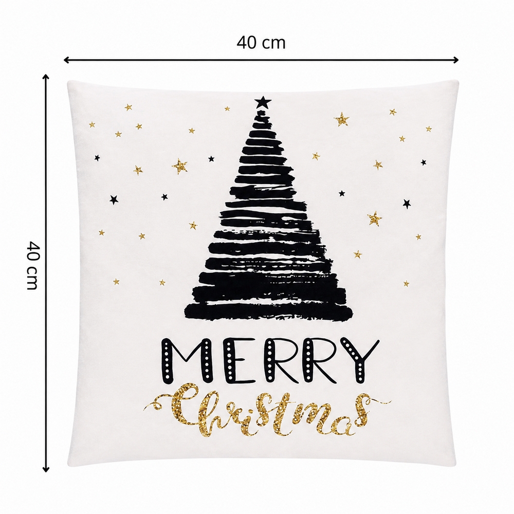 Vianočná obliečka na vankúš 40x40 cm SPRINGOS HA3403 čierny