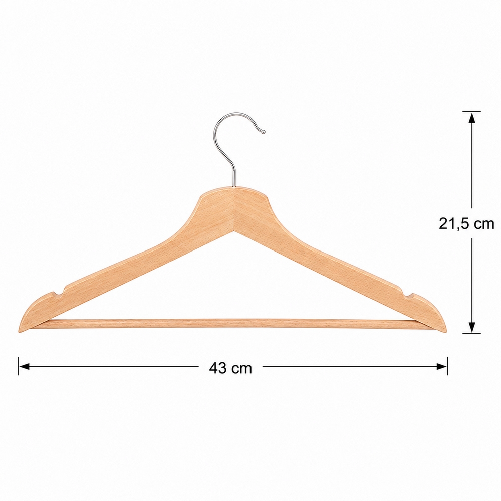 Drevené ramienka na oblečenie 43 cm SPRINGOS HG0005 3ks biela