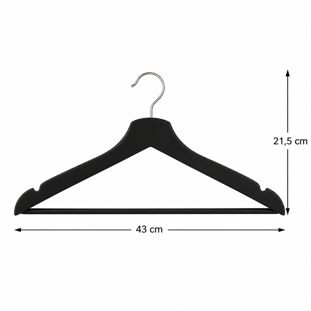 Drevené ramienka na oblečenie 43 cm SPRINGOS HG0005 3ks biela
