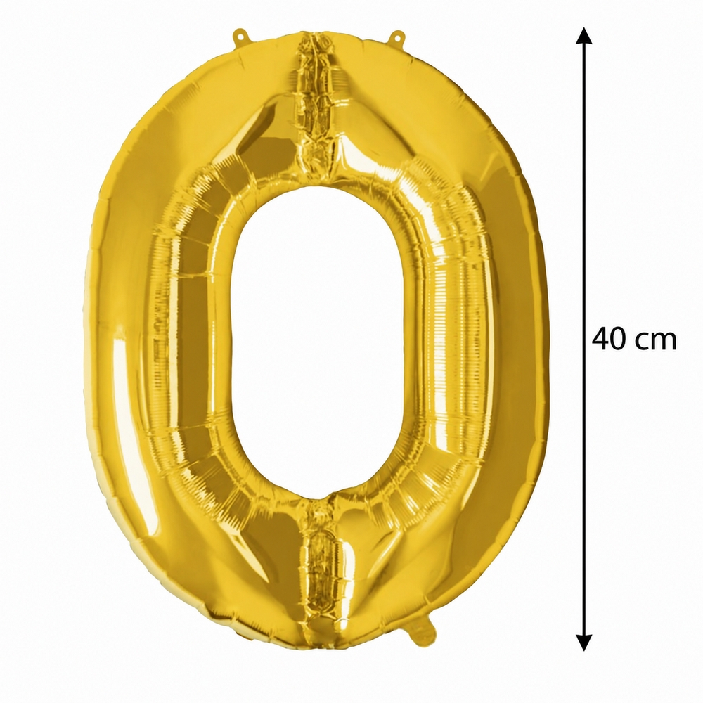 Fóliový balónik číslo 0 40 cm SPRINGOS PS0026 zlatý
