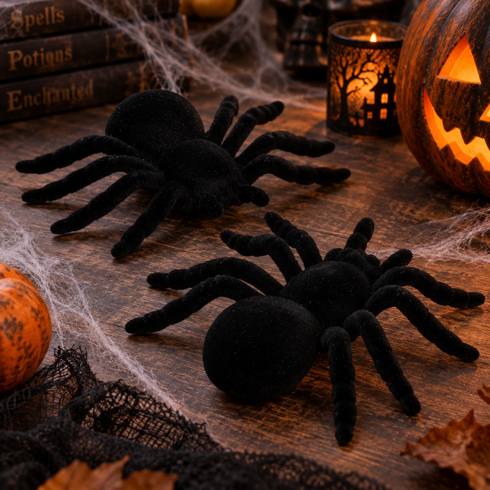 Halloweensky pavúk 2ks SPRINGOS HA5227 čierny