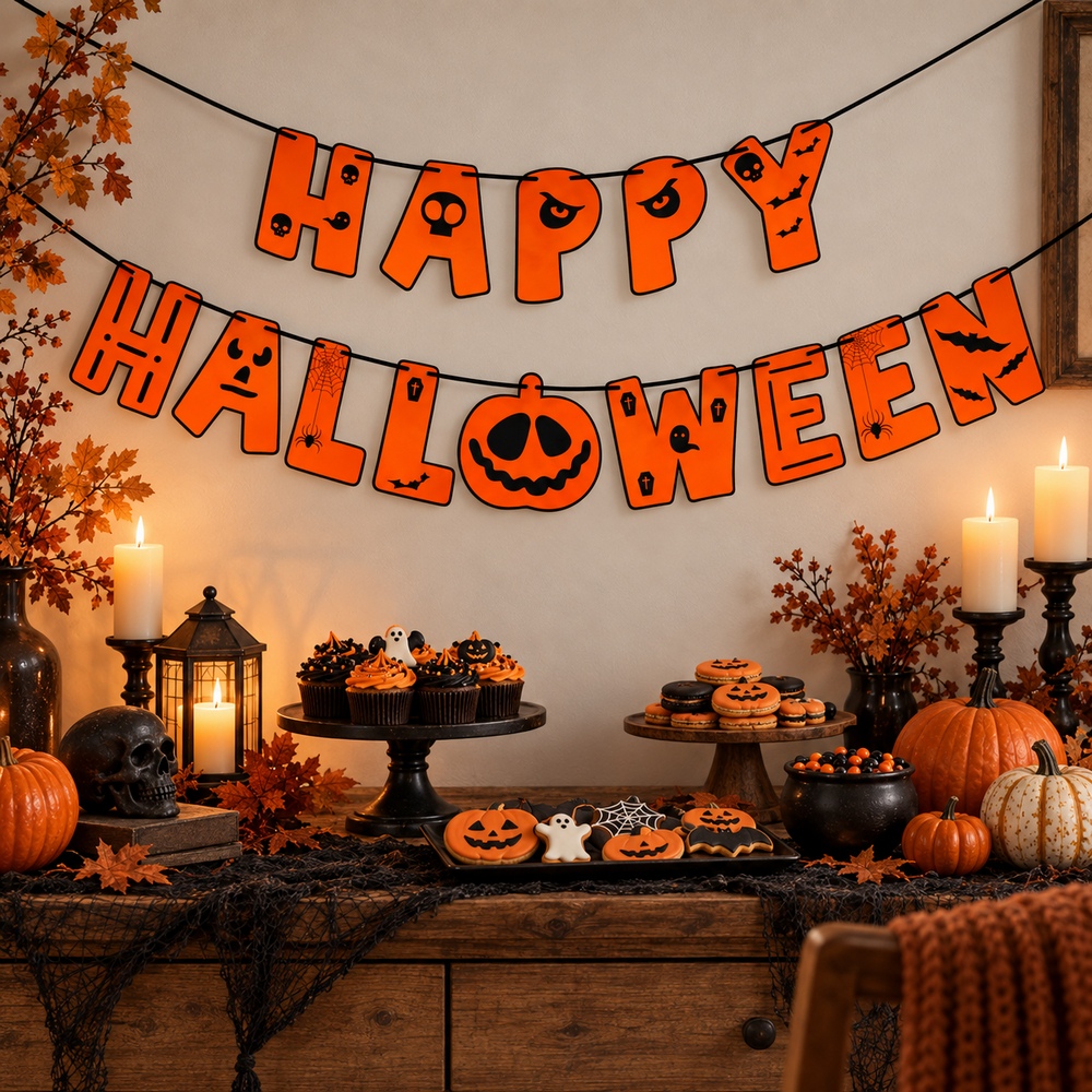 Halloween girlanda 2ks 200 cm SPRINGOS HA5235 oranžová