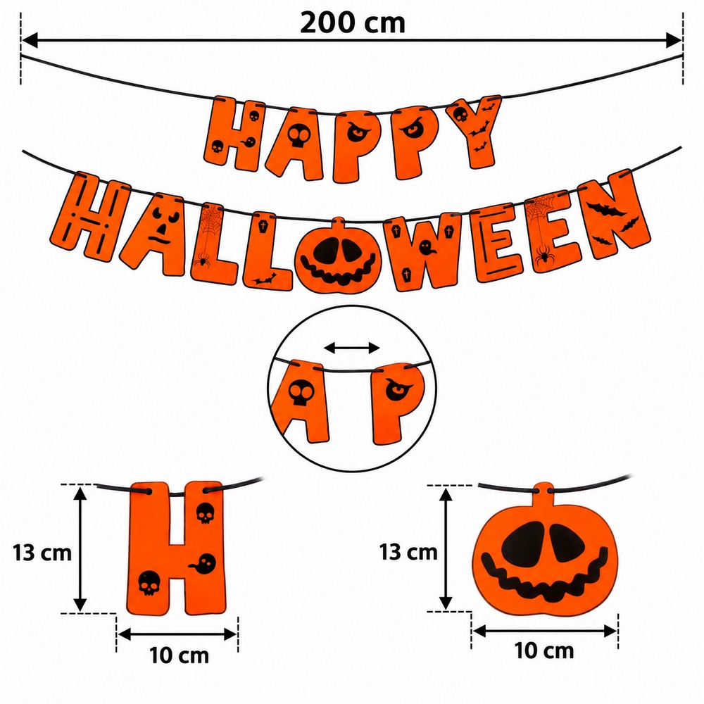 Halloween girlanda 2ks 200 cm SPRINGOS HA5235 oranžová