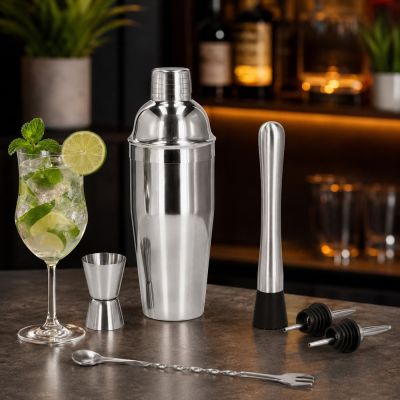 Barmanská sada 6ks 750 ml SPRINGOS Steward KI0014 strieborná