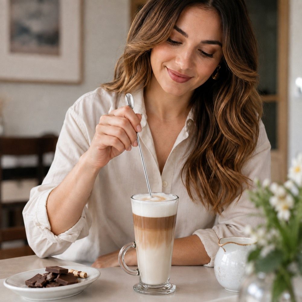 Dlhé lyžičky na latte 19,7 cm 6ks Springos HA7498 strieborné