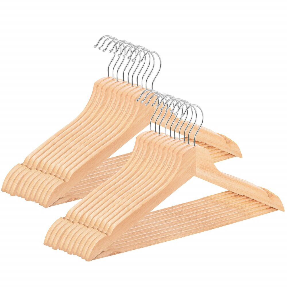 Drevené ramienka na oblečenie 42,5 cm SPRINGOS HG0057 20ks prírodné