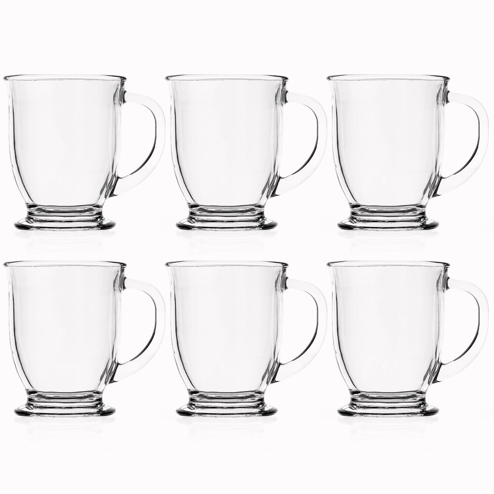 Sklenené hrnčeky na kávu 400 ml 6ks SPRINGOS KI0186 číre