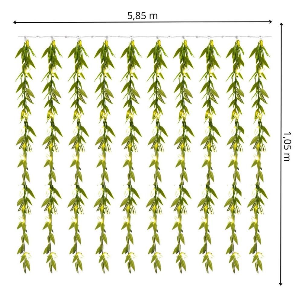 Svetelný záves s listami 200 LED 5,85 m SPRINGOS CL4125