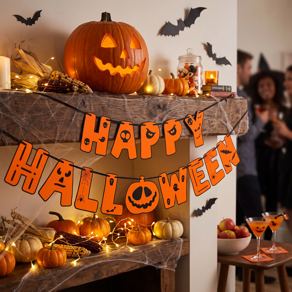 Halloween girlanda 2ks 200 cm SPRINGOS HA5235 oranžová