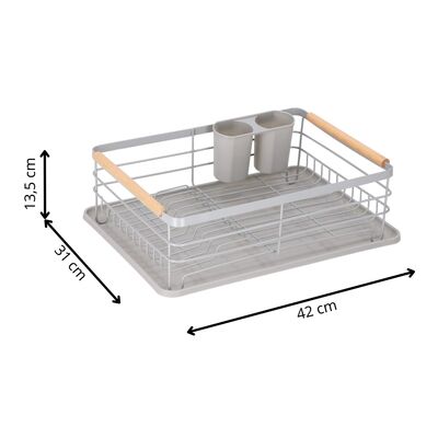 Odkvapkávač na riad 42x31x13,5 cm SPRINGOS Fluvia KI0136 sivý
