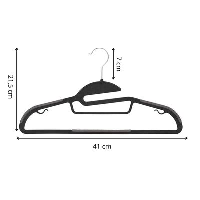 Plastové ramienka na oblečenie 41 cm SPRINGOS HG0082 20ks sivá