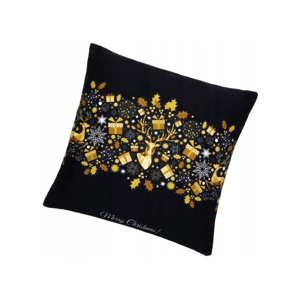 Vianočná obliečka na vankúš 40x40 cm SPRINGOS HA3403 čierny