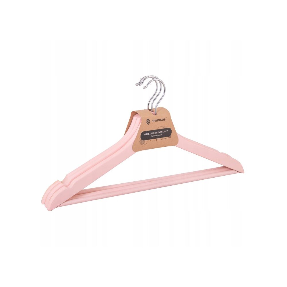 Drevené ramienka na oblečenie 43 cm SPRINGOS HG0005 3ks biela