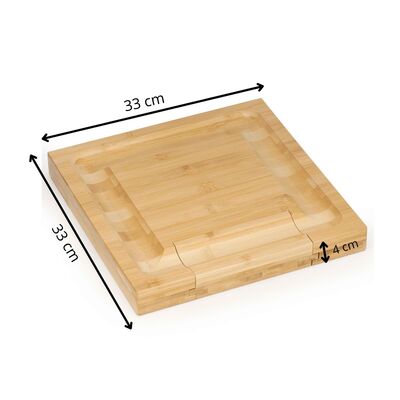 Servírovacia doska na syr 33x33 cm SPRINGOS KI0168 prírodná