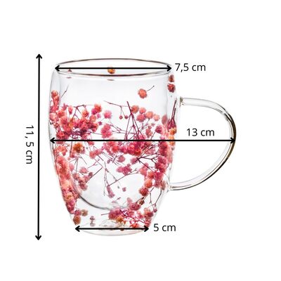 Dvojstenný pohár na kávu 300 ml SPRINGOS HA7574 s kvetmi