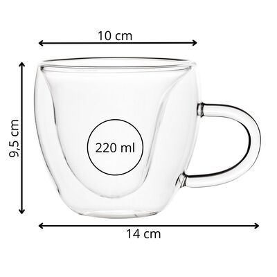 Pohár na kávu 220 ml SPRINGOS HA7575 transparentný