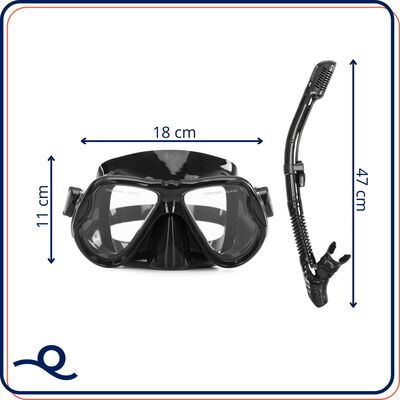 Šnorchlovacia sada s DryTop šnorchlom AQUAGET AQ0007 čierna