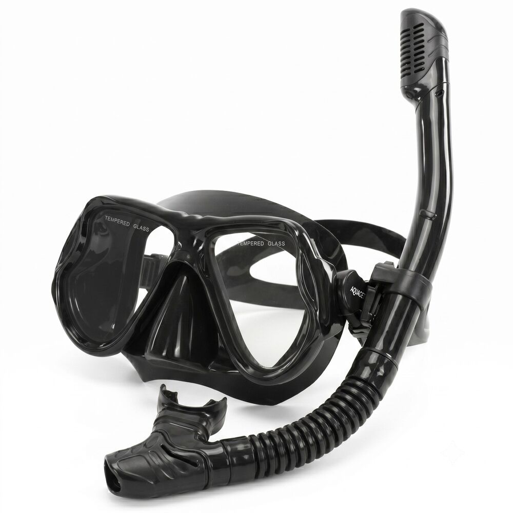 Šnorchlovacia sada s DryTop šnorchlom AQUAGET AQ0007 čierna