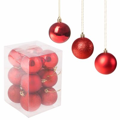 Vianočné banky 6 cm 12 ks SPRINGOS CA0001 červené