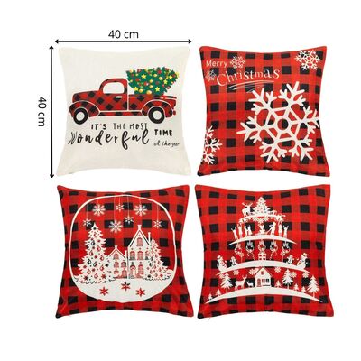 Vianočné obliečky na vankúše 40x40 cm SPRINGOS CA1460 4ks viacfarebné