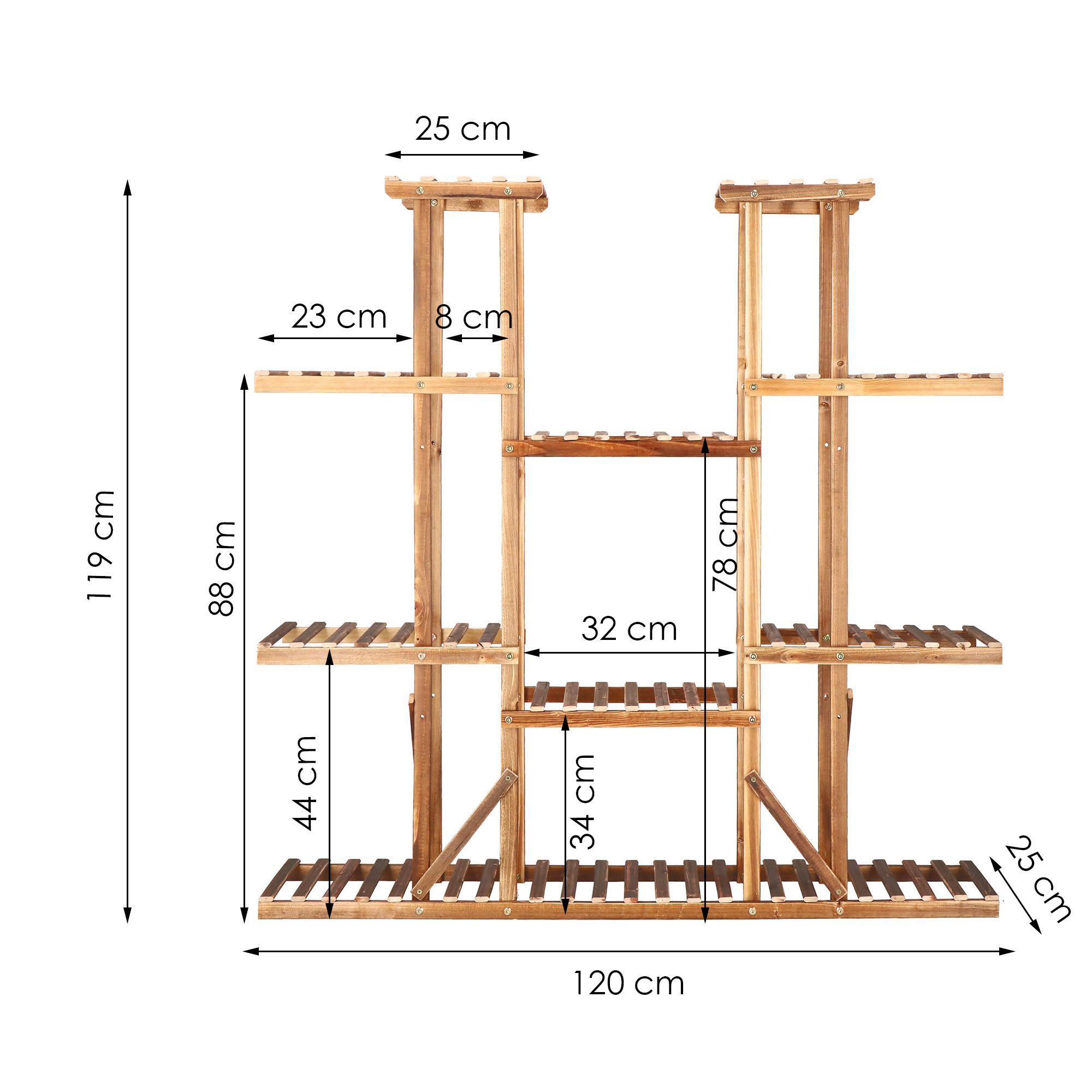 Drevený stojan na kvety 119 cm SPRINGOS GA0200 hnedý