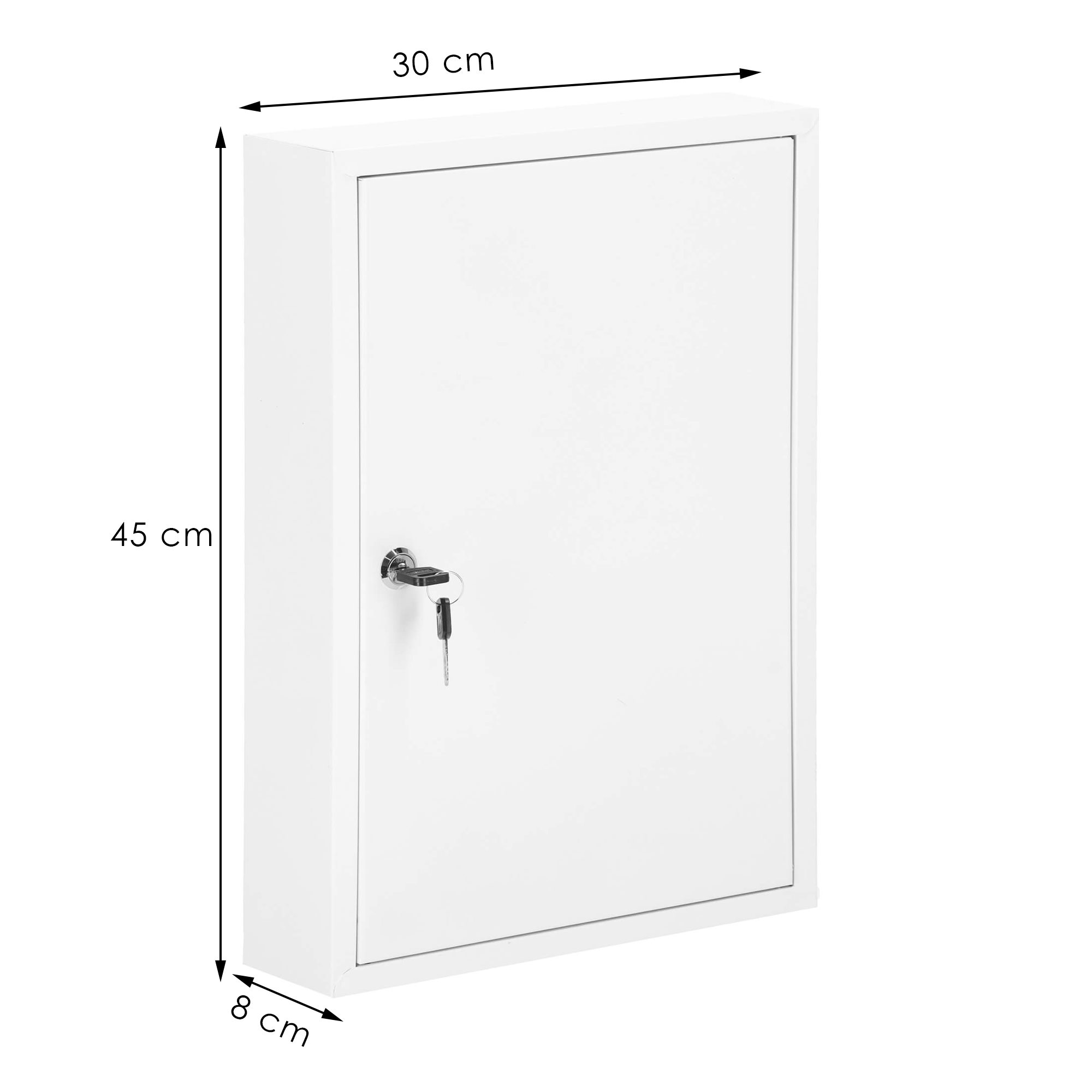 Skrinka na kľúče 64 háčikov 30x8x45 cm SPRINGOS HA5035 biela