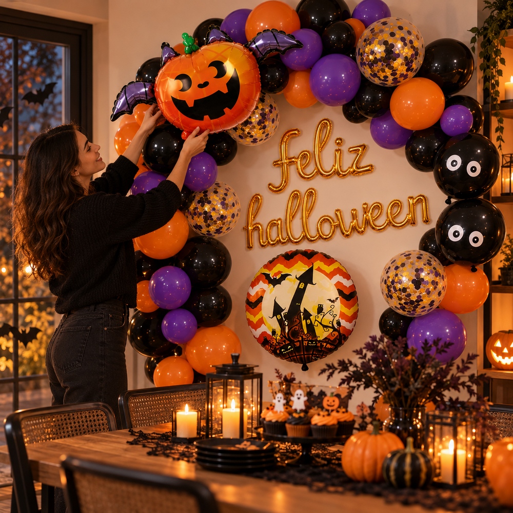 Halloween dekorácia sada 60ks SPRINGOS HA5217 viacfarebná