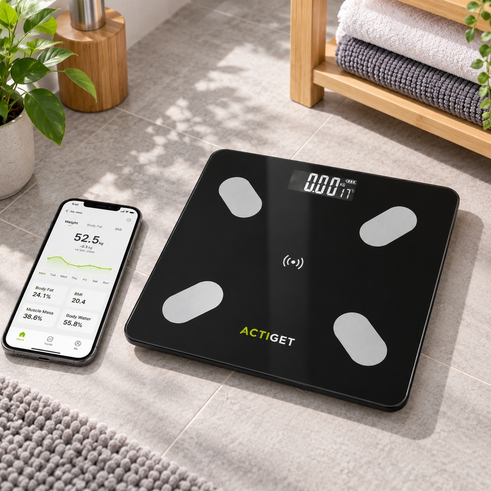 Osobná váha s Bluetooth 180 kg ACTIGET ACT0178 čierna