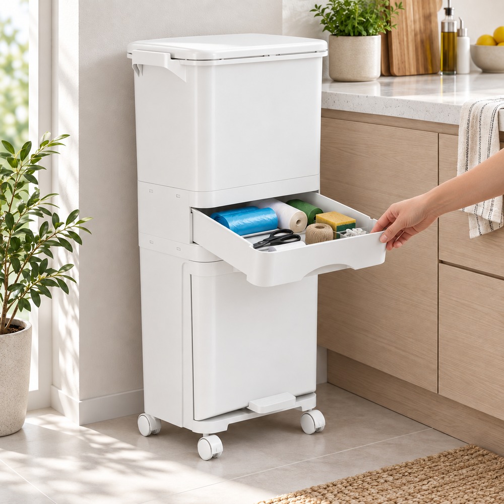 Kôš na triedený odpad 42 l SPRINGOS HA1110 biely