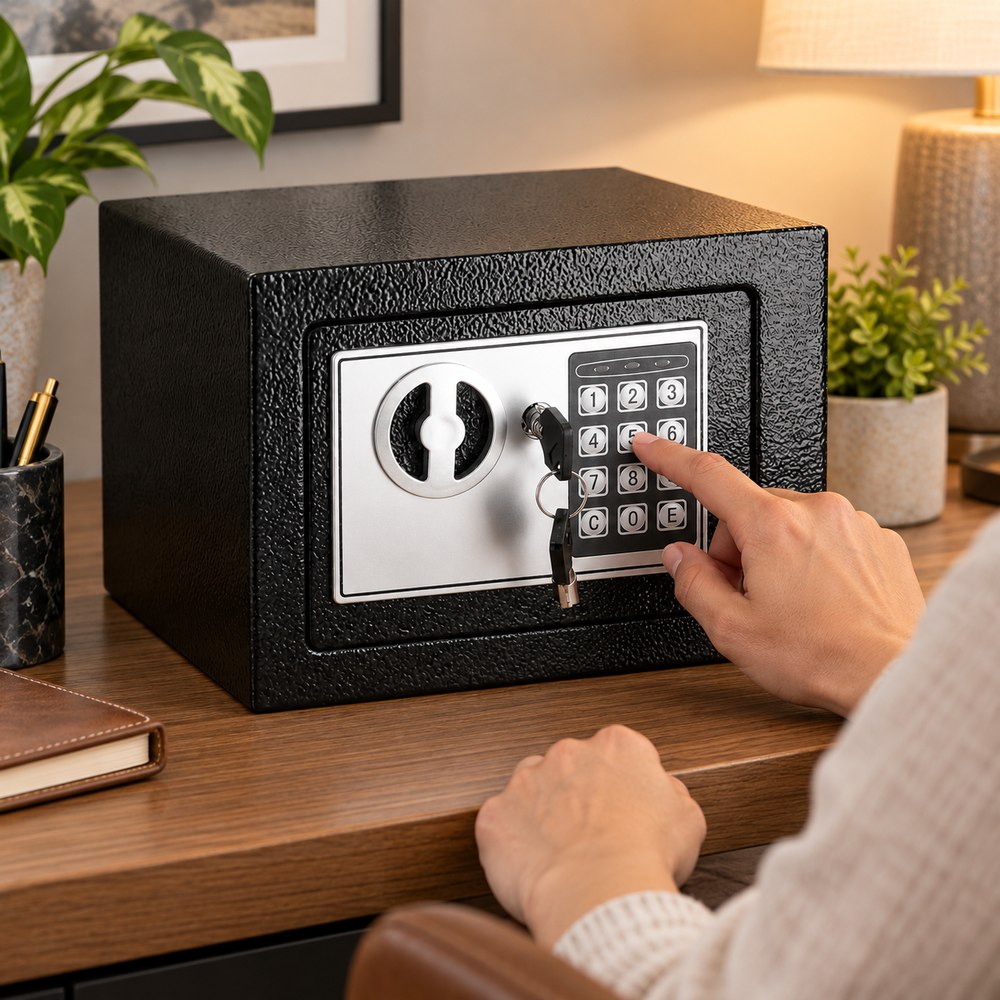 Trezor na peniaze 23x17x17 cm SPRINGOS HA5059 čierny