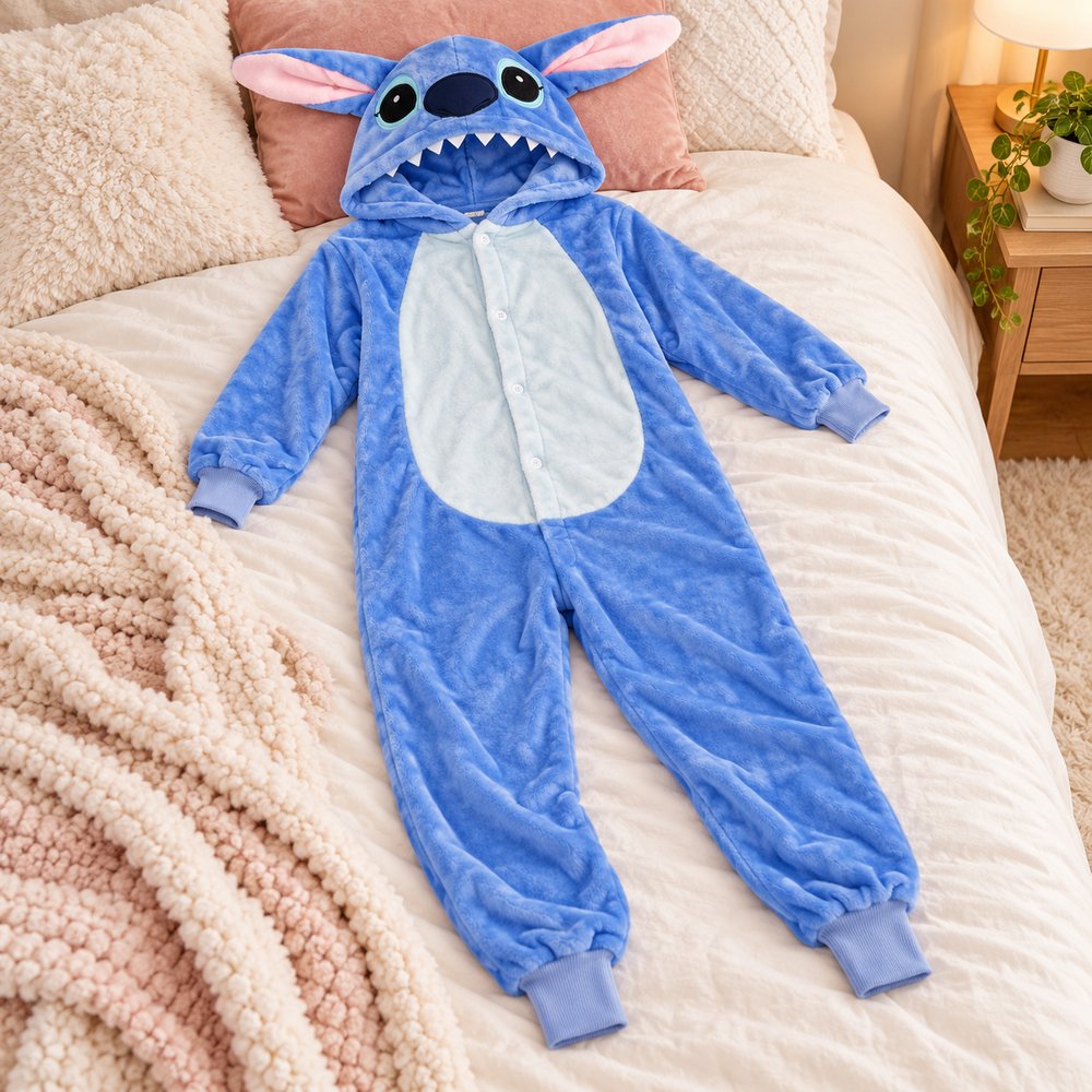 Dámsky kigurumi overal Stitch veľ. S SPRINGOS HA5073 modrý
