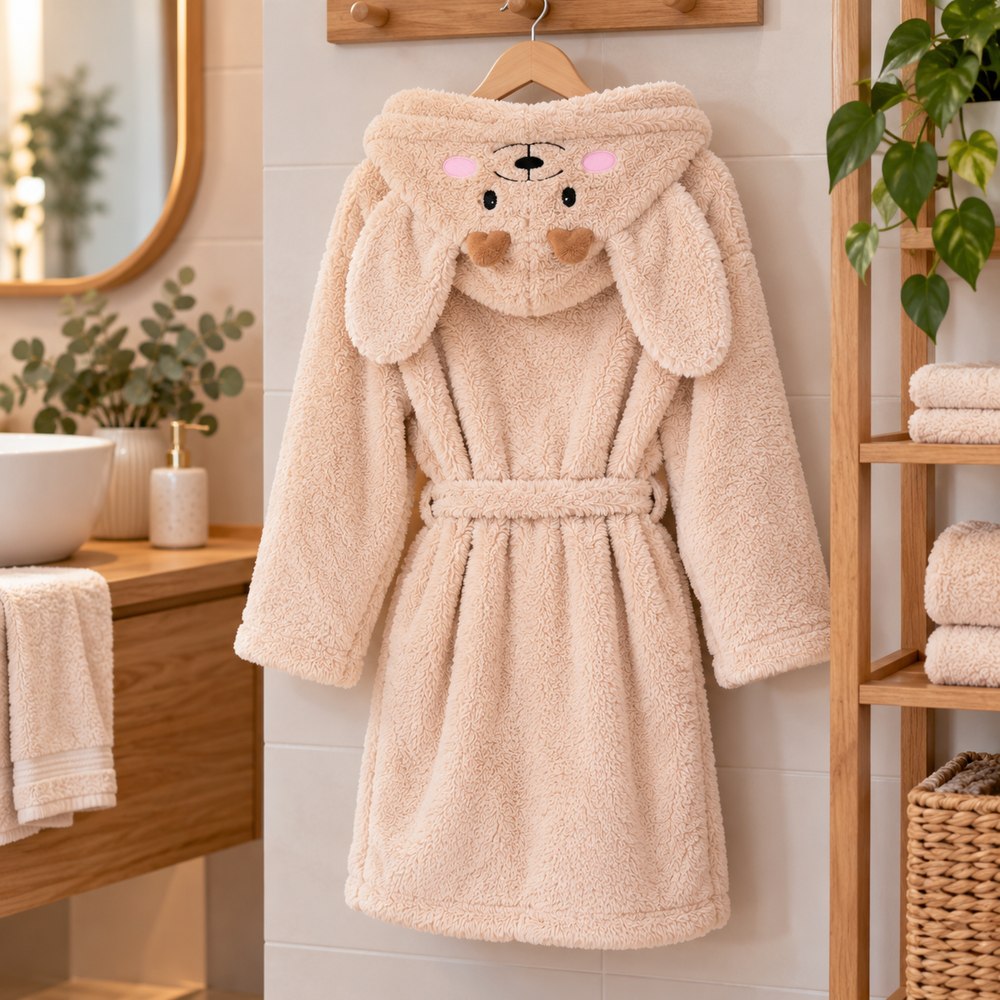 Dámsky župan s kapucňou veľ. L/XL SPRINGOS Hamster HA7374 béžový