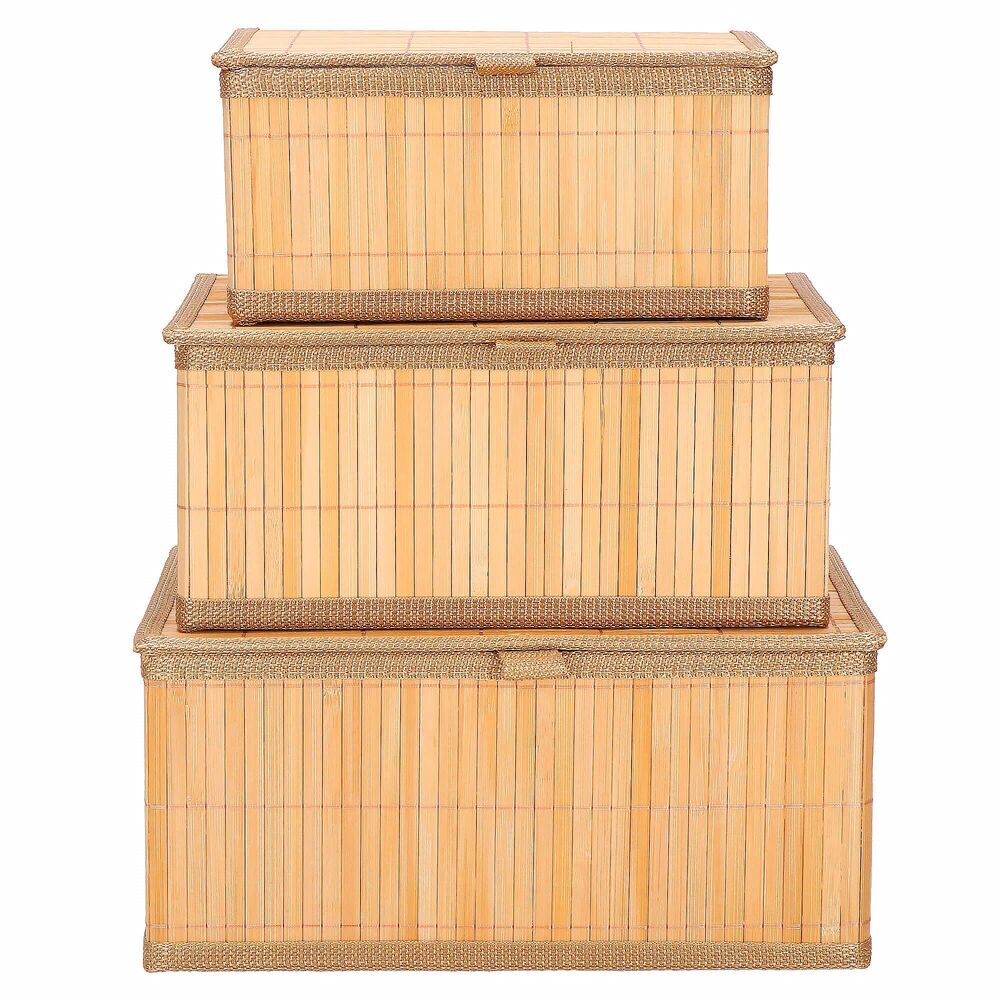Bambusové úložné boxy 3ks SPRINGOS HA0153 svetlo hnedé
